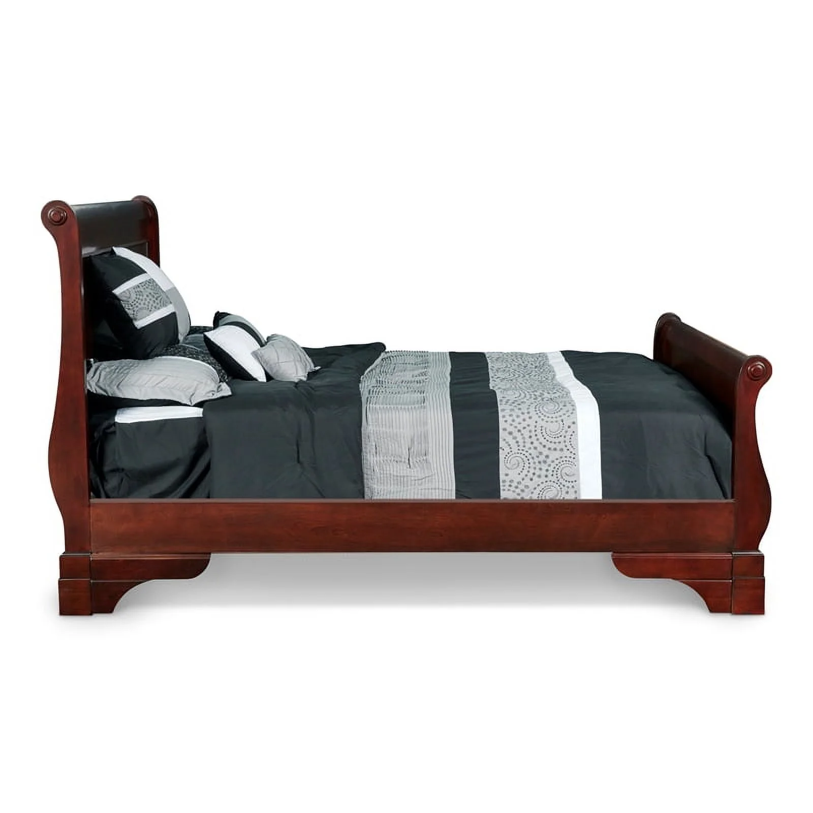 New Classic Versailles 4PC Wood Cal King Bedroom Set with Nightstand in Cherry