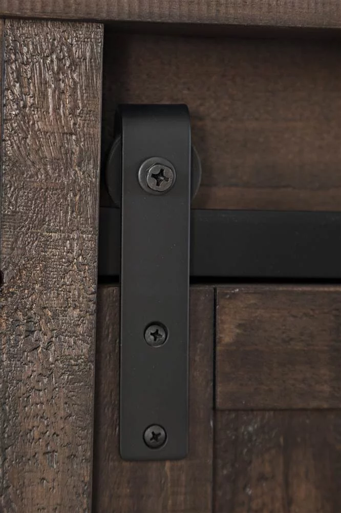 Jofran Madison County Rustic Reclaimed Pine Farmhouse King Barn Door Bed