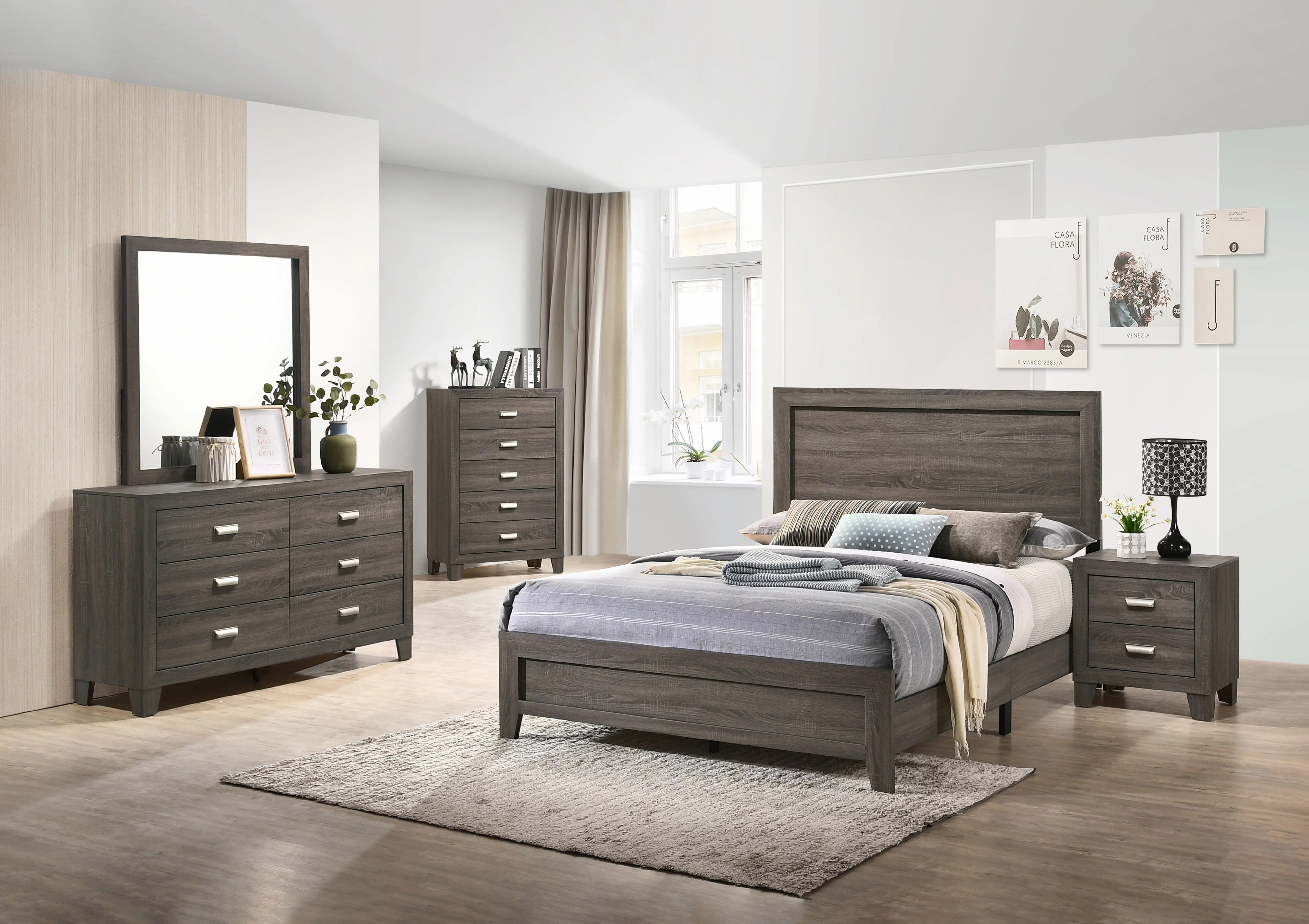 Rustic Twin Sized Bed in Gray Wood