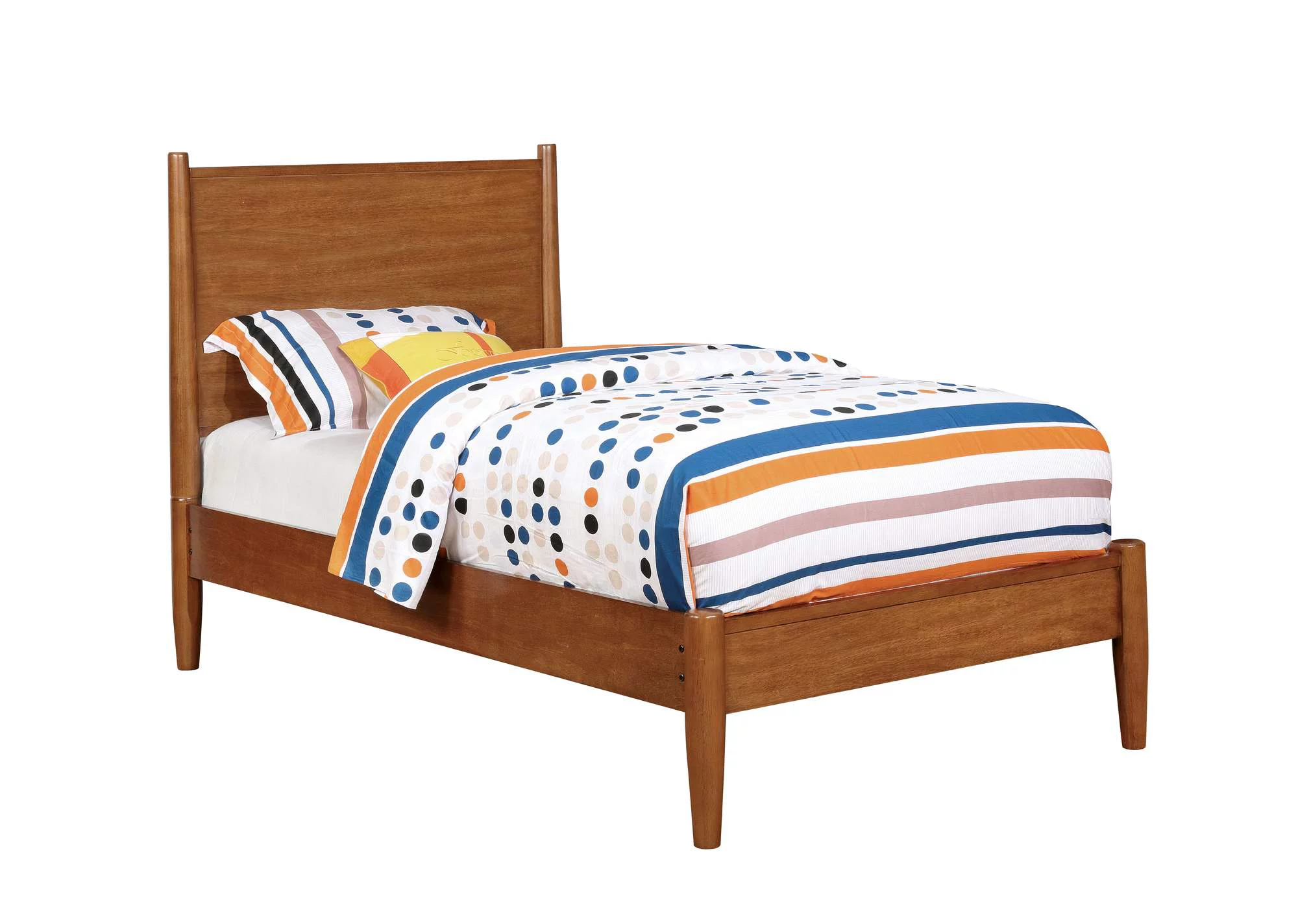 Furniture of America Farrah Wood Platform Bed, Oak, Twin