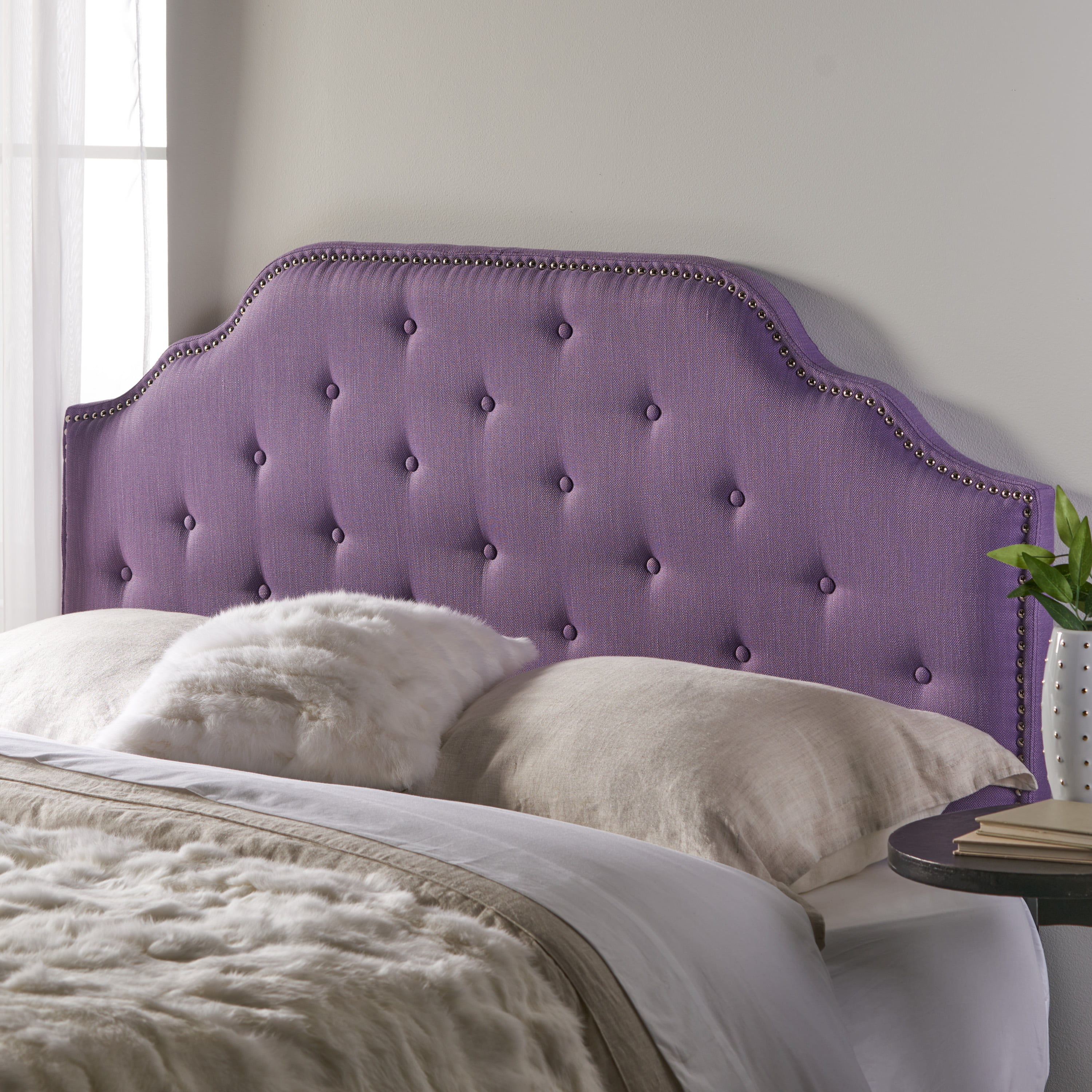 Luella Contemporary Fabric Full/Queen Headboard, Light Purple