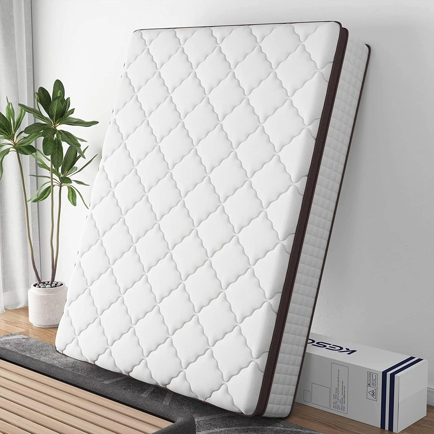 Twin Size Hybrid Mattress, Kescas 10 Inch Twin Mattress in a Box, with Heavier Coils, Motion Isolation / Edge Support / Pressure Relieving - Medium Firm - Made in North America