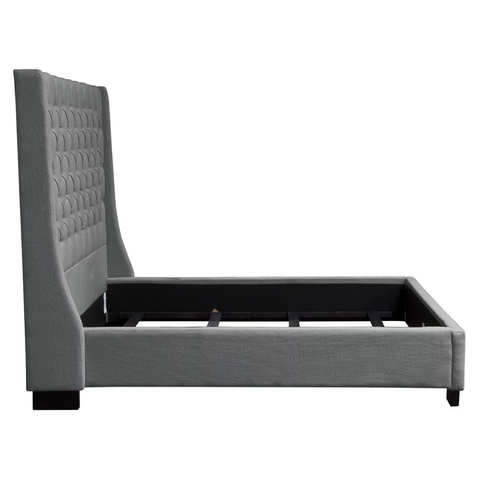 Park Ave Queen Tufted Wing Bed by Diamond Sofa - Grey