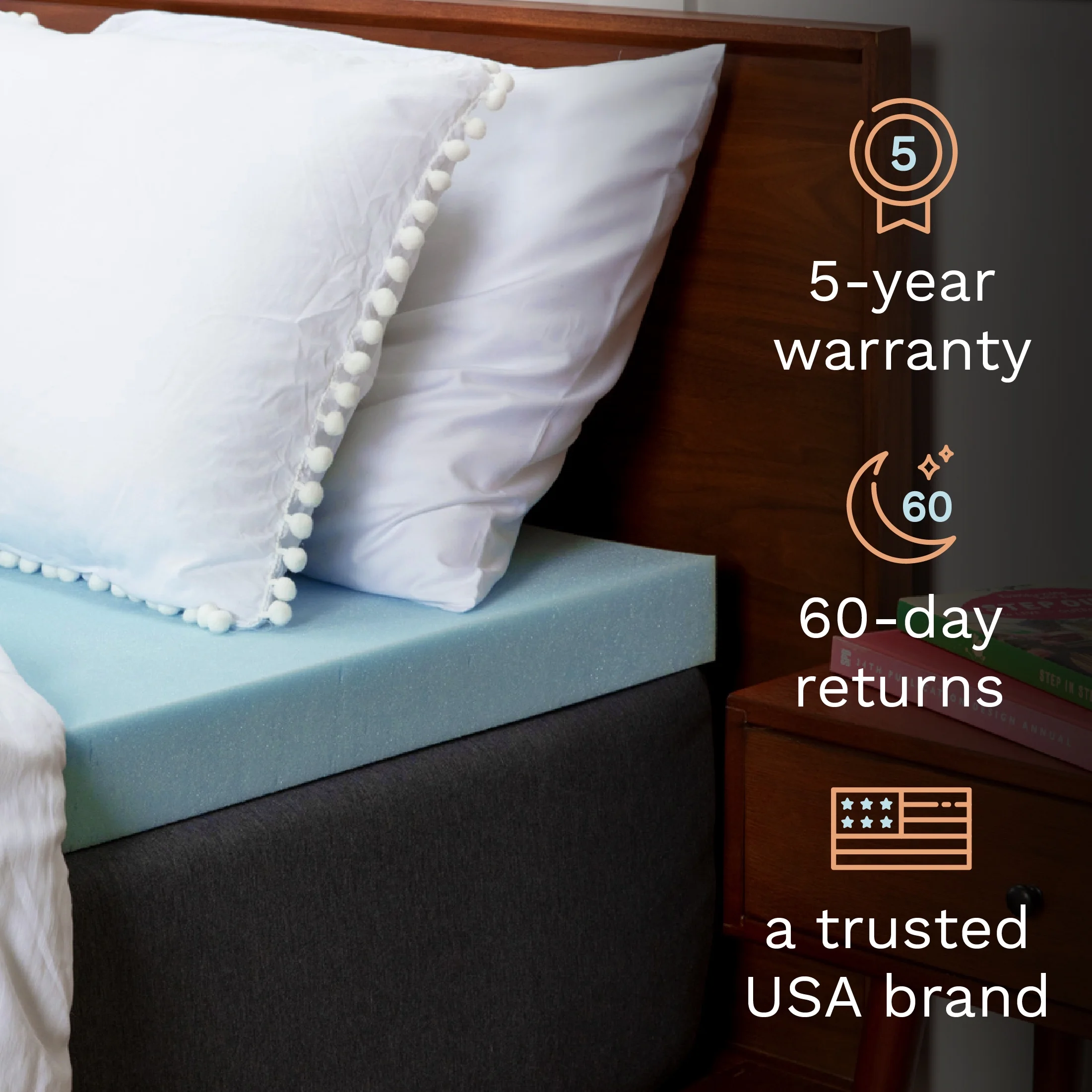 Viscosoft Reflex Mattress Topper – King Size – 2 Inch - CertiPUR-US Certified Gel Memory Foam