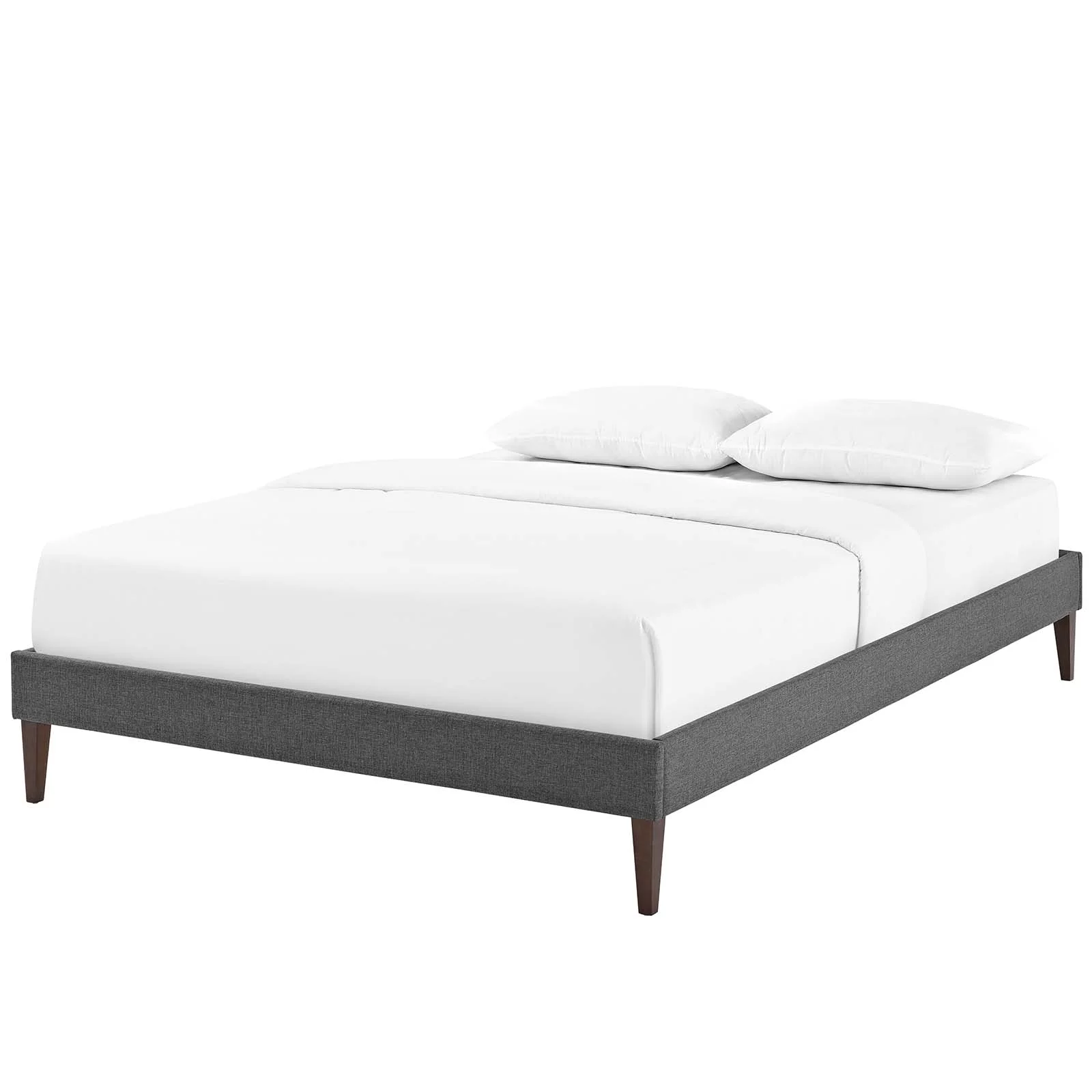 Modern Contemporary Urban Design Bedroom King Size Platform Bed Frame, Fabric, Grey Gray