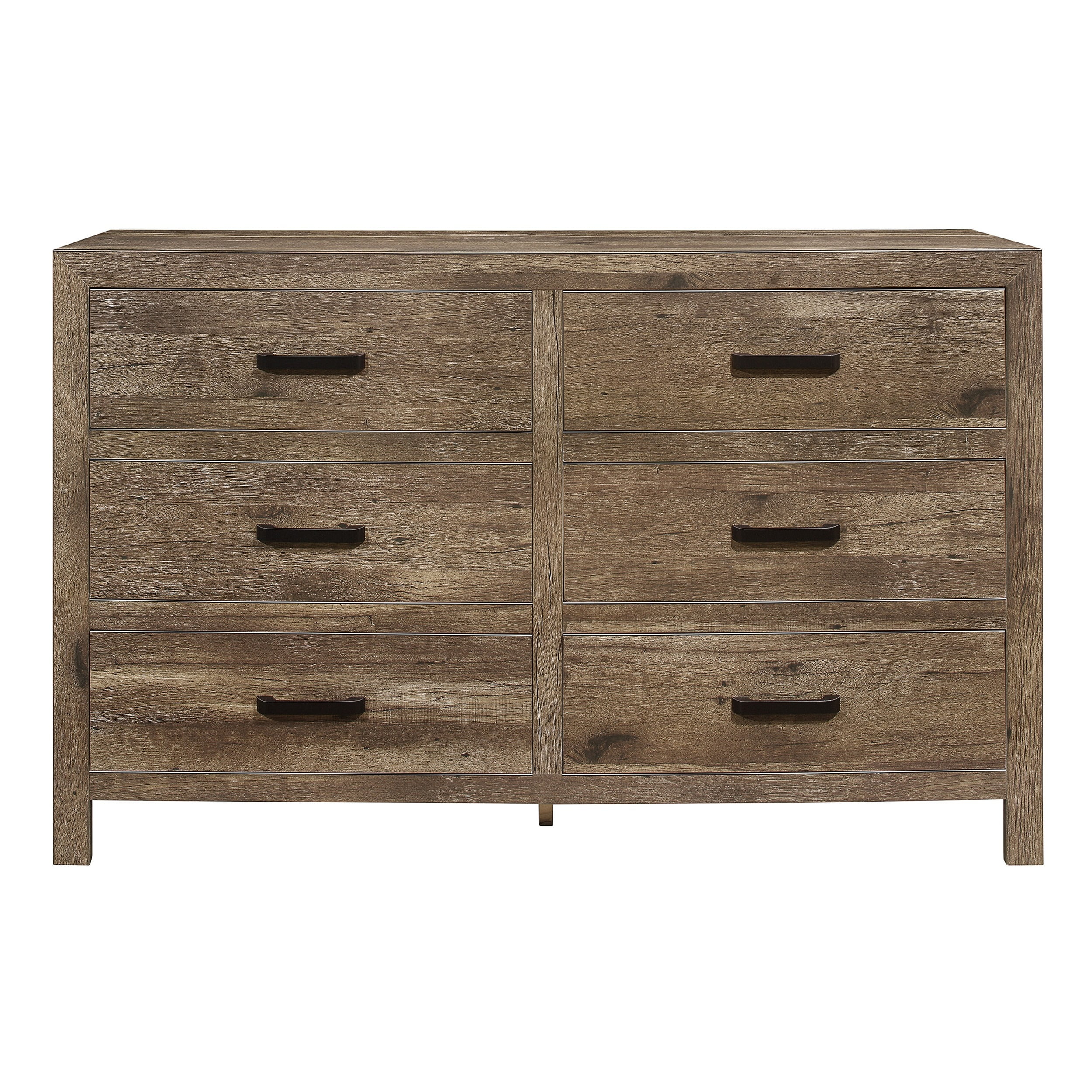 Transitional Aesthetic Design Bedroom Furniture 4pc Set Full Size Bed Nightstand Dresser Mirror Weathered Pine Finish