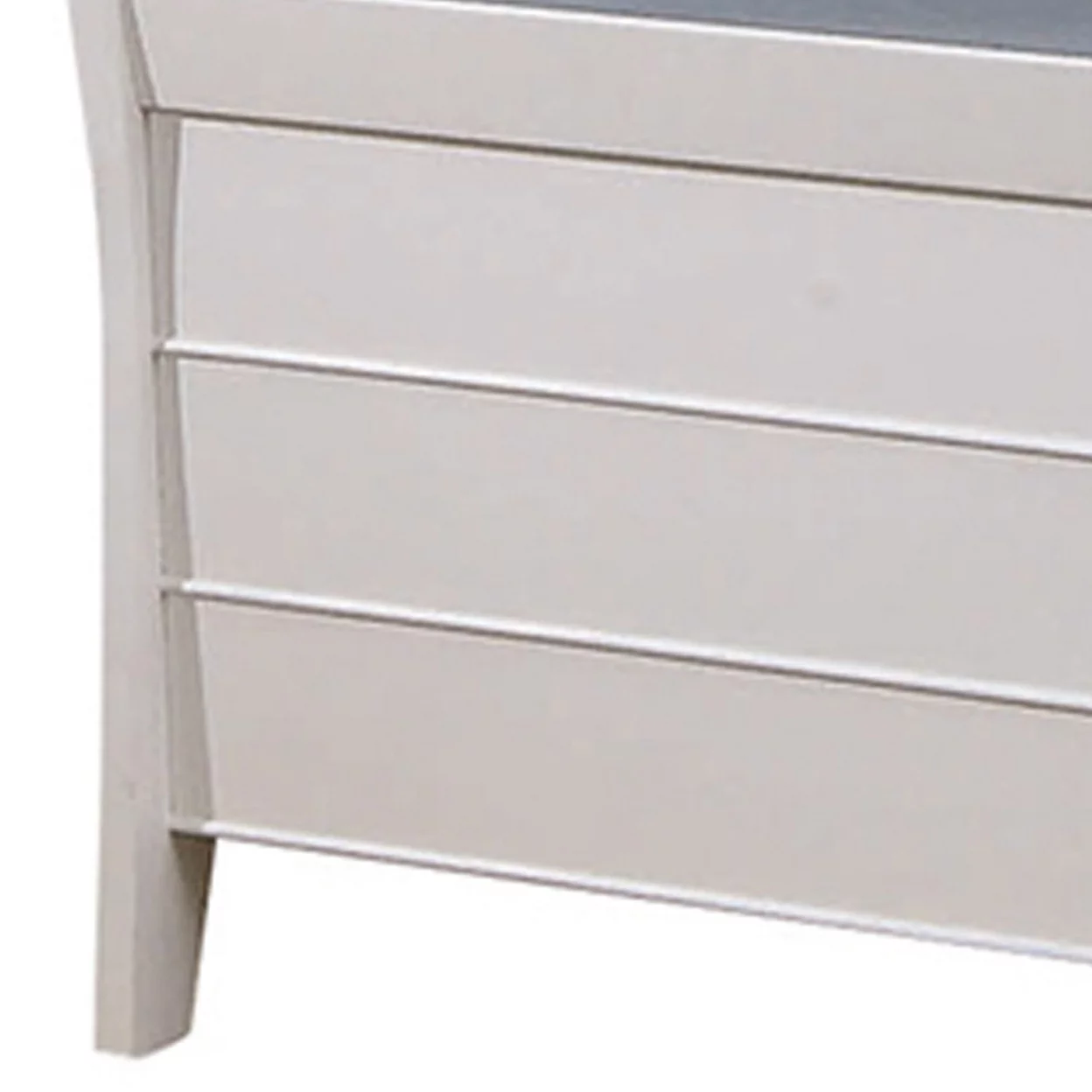 Minimally Designed Wooden Sleigh Style Twin Bed with Tapered Legs, White- Saltoro Sherpi