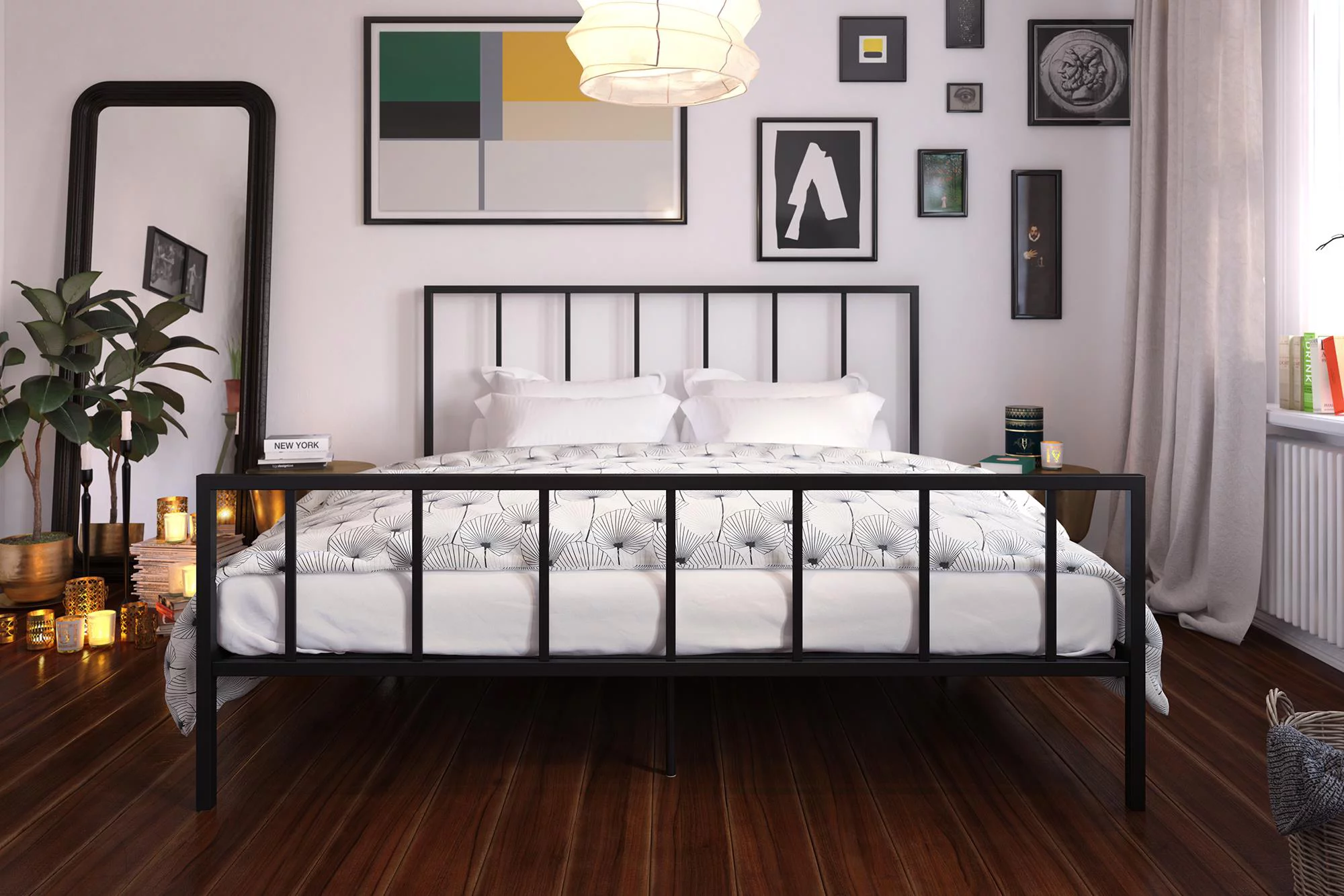 DHP Stella Metal Bed, King, Black