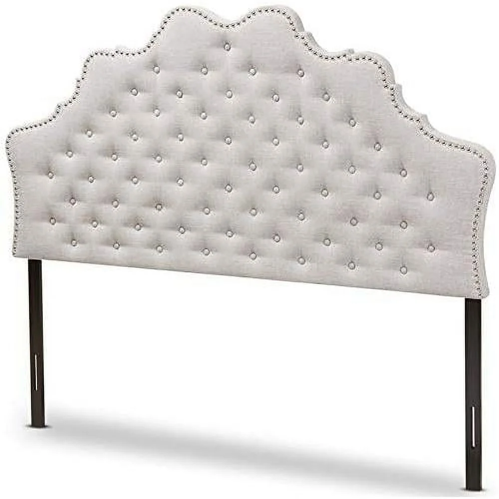 Hilda Tufted King Panel Headboard In Grayish Beige