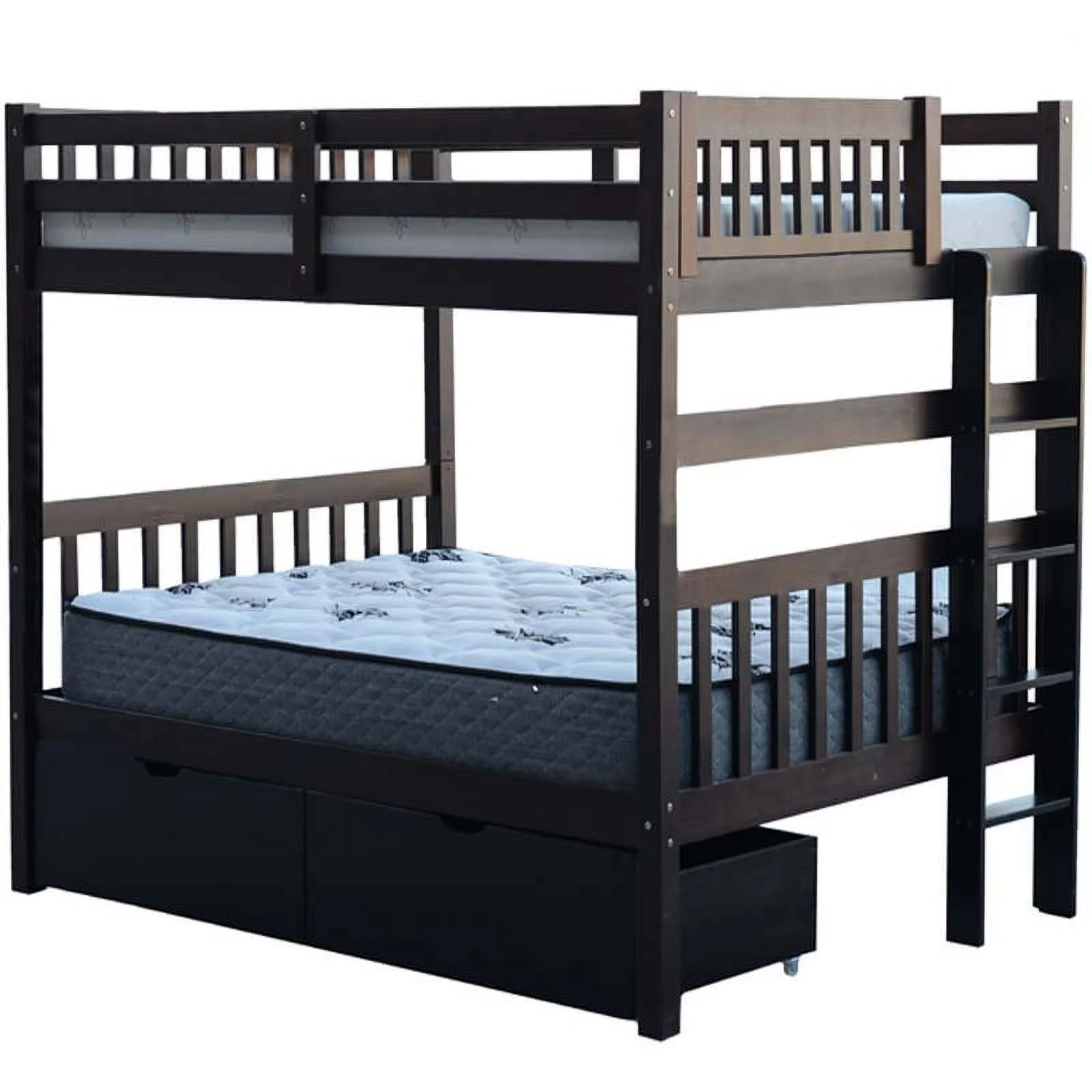 Bern Full over Full End Ladder Bunk Bed Espresso