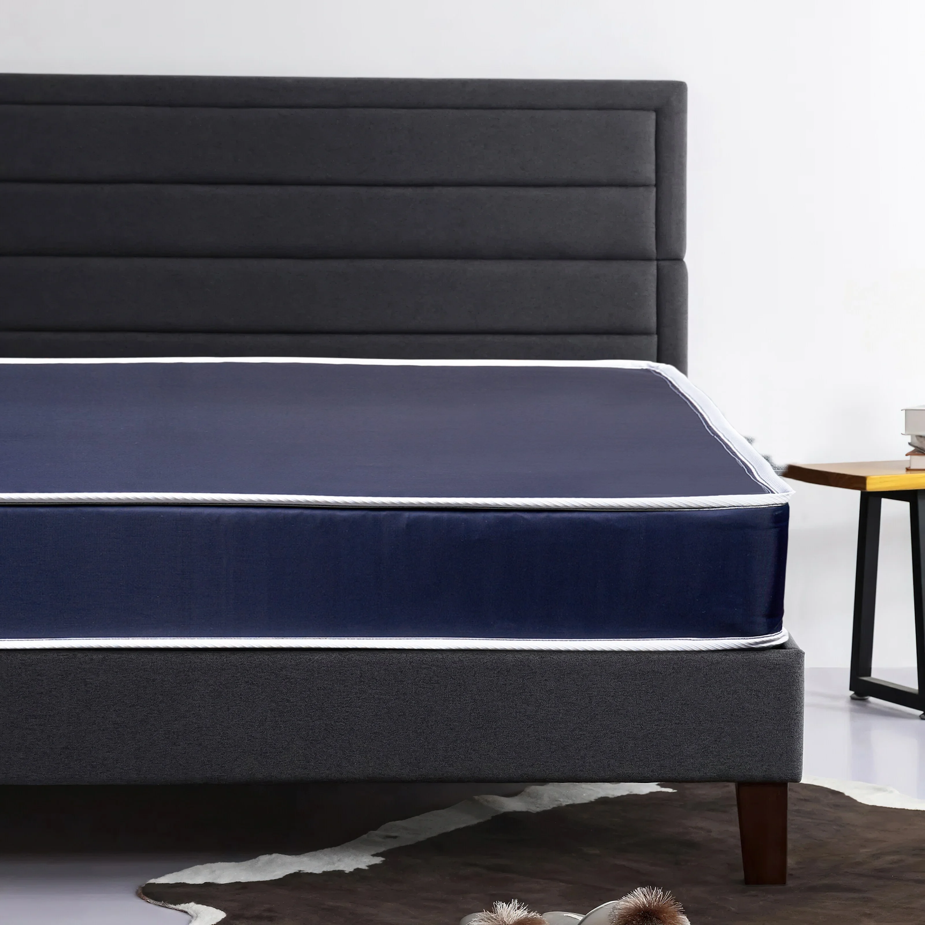 Onetan , Medium Firm Double sided Tight top Foam Rolled Vinyl Mattress, Good For The Back. Low Profile Queen