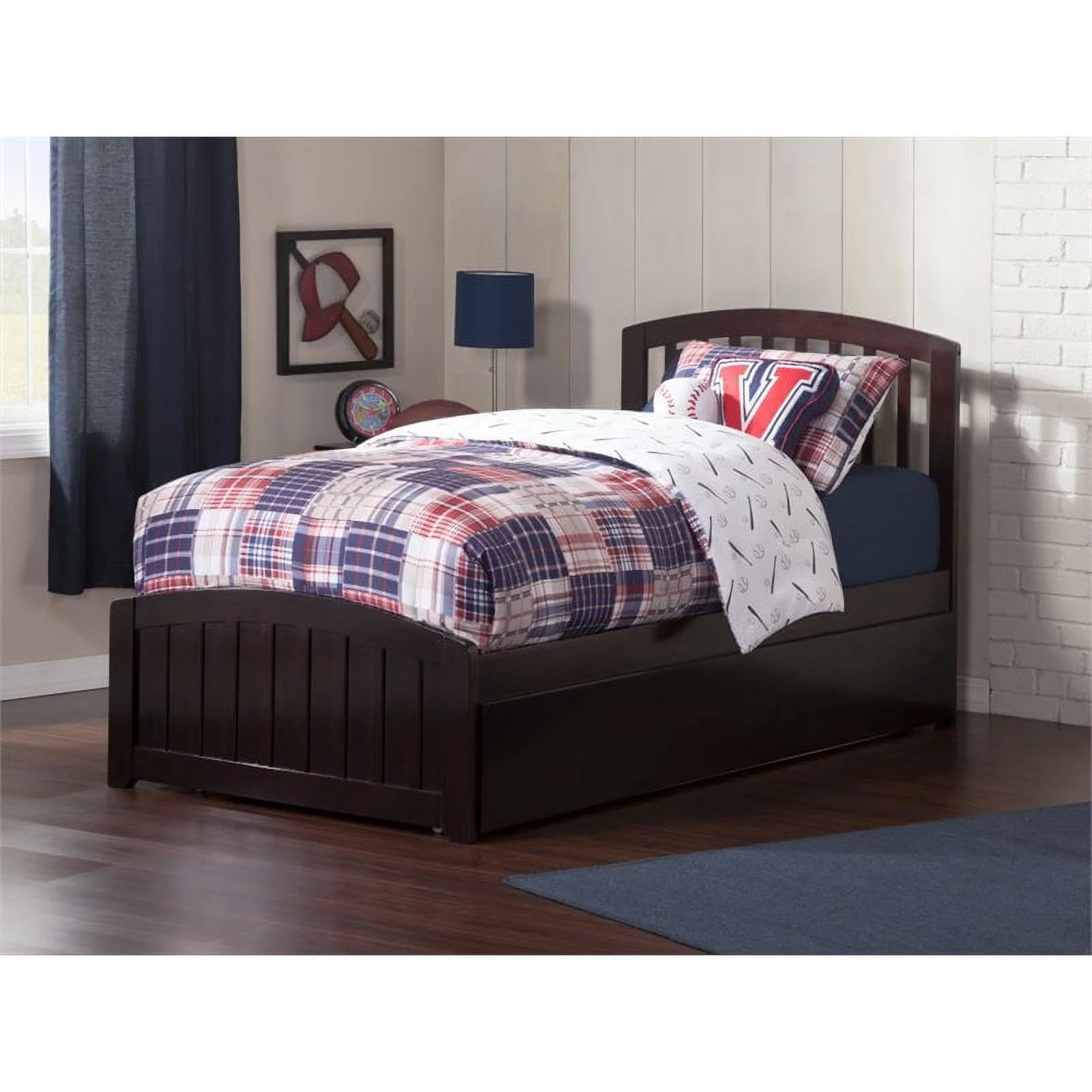 Bowery Hill Twin XL Platform Bed with Trundle in Espresso