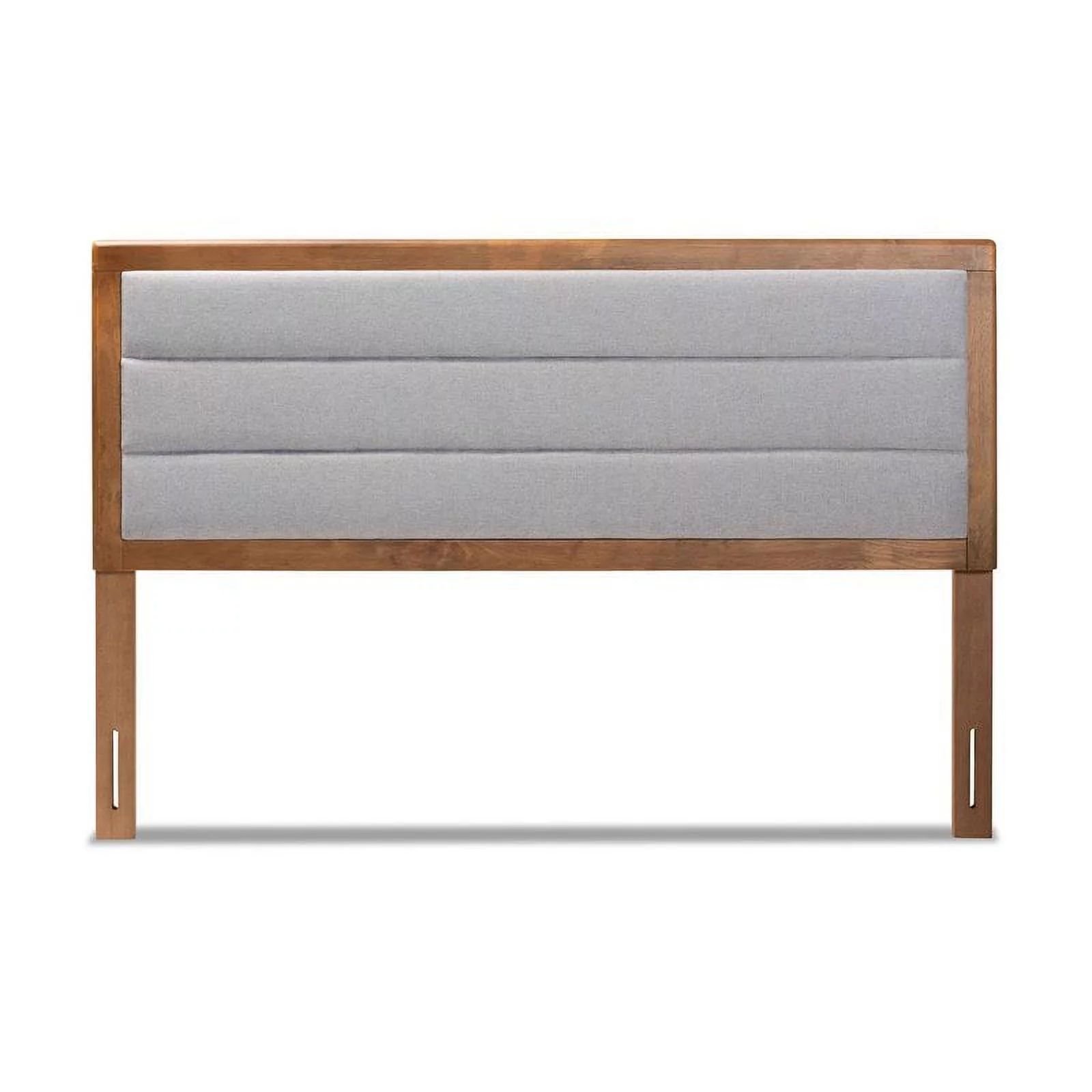 Bowery Hill Modern Wood Full Size Headboard in Light Gray/Walnut Brown