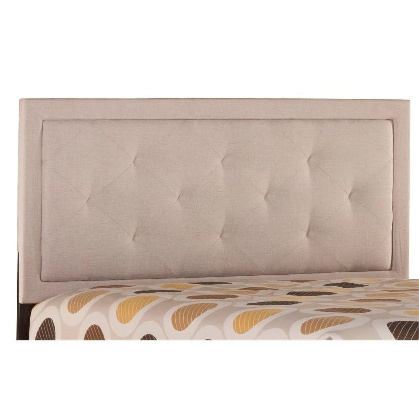 Bowery Hill Traditional Upholstered King Panel Headboard in Cream