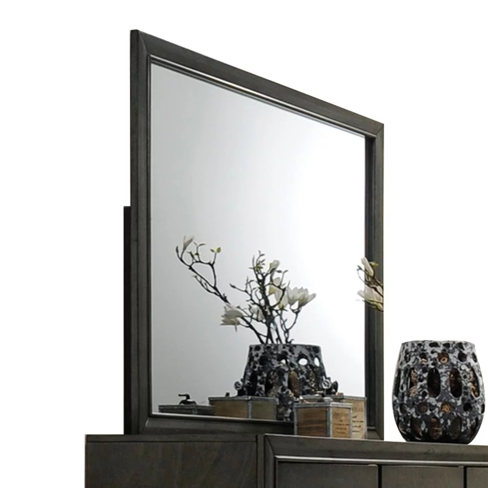 Acme Furniture Caren Rectangle Dresser Mirror in Charcoal Frame
