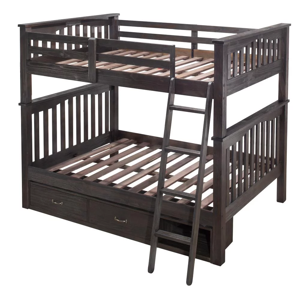 NE Kids Highlands Harper Full over Full Storage Bunk Bed in Espresso
