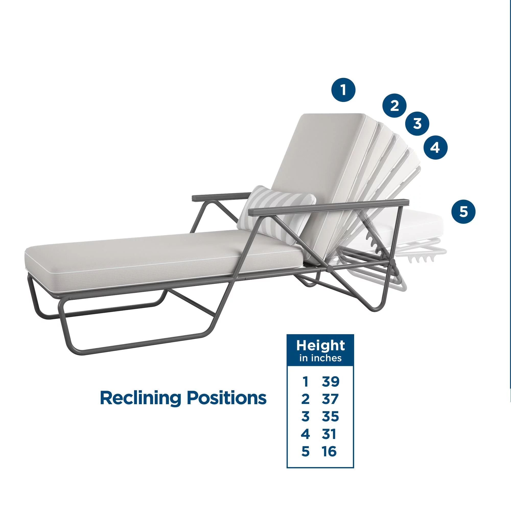 Novogratz Poolside Gossip, Connie Outdoor Chaise Lounge, Gray