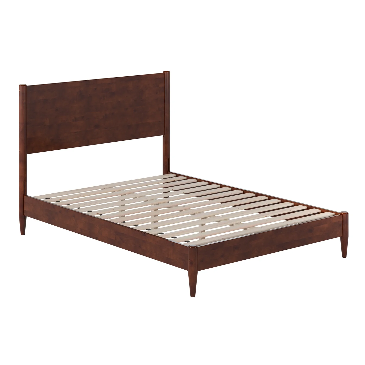 Pasadena Full Wood Low Profile Platform Bed in Walnut