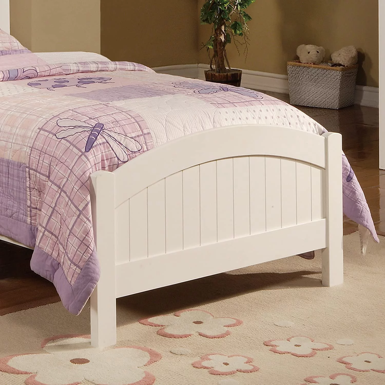 Transitional Style Modern Twin Size Bed 1pc Youth Bedroom Furniture White Color Wooden Plywood MDF