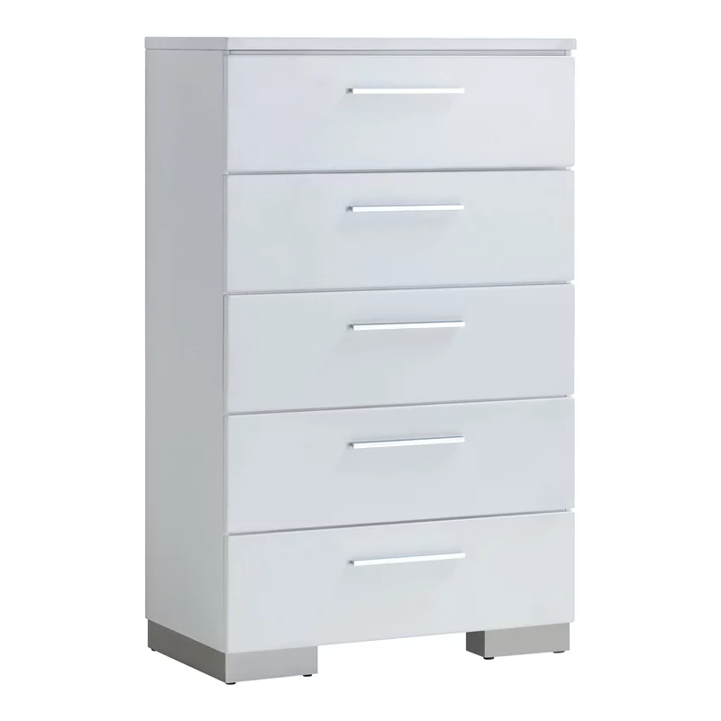 Furniture of America Krister Contemporary Wood 5-Drawer Chest in White