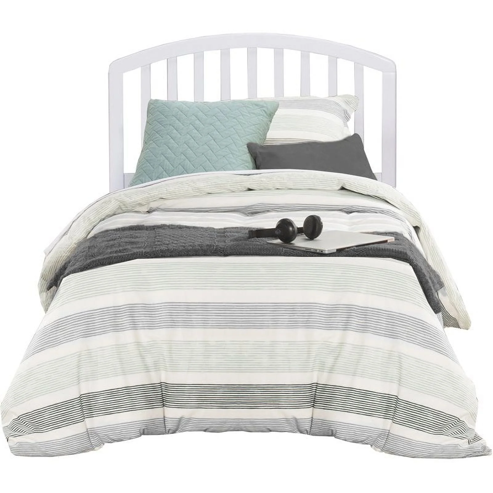 Bowery Hill Twin Wooden Spindle Headboard in White