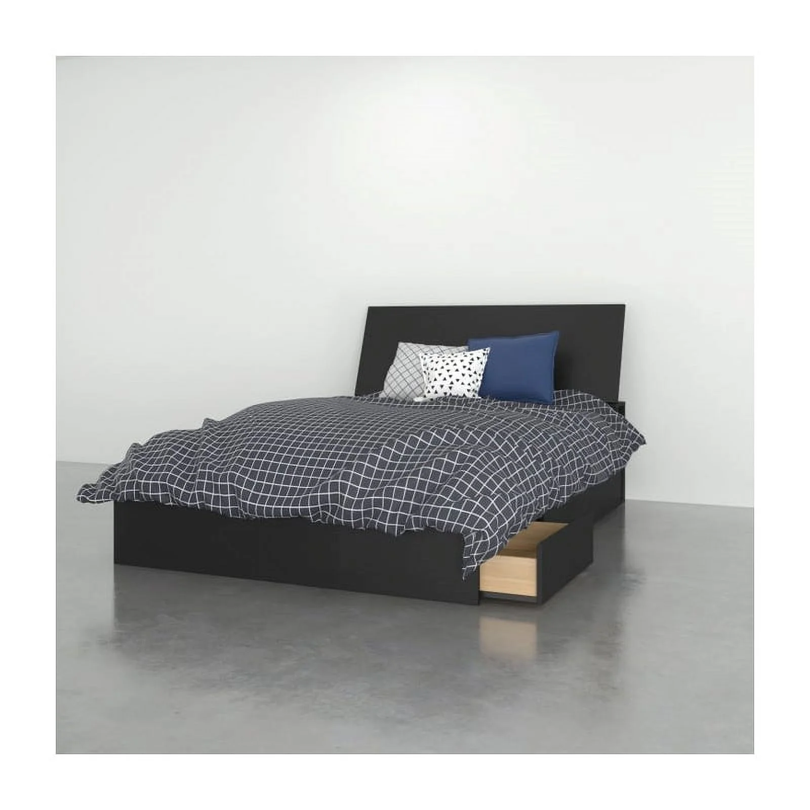 Atlin Designs Modern Engineered Wood 2 Piece Full Size Bedroom Set in Black