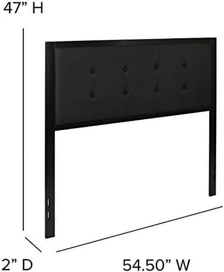 HOOMHIBIU King Size Upholstered Metal Panel Headboard in Tufted Dark Gray Fabric