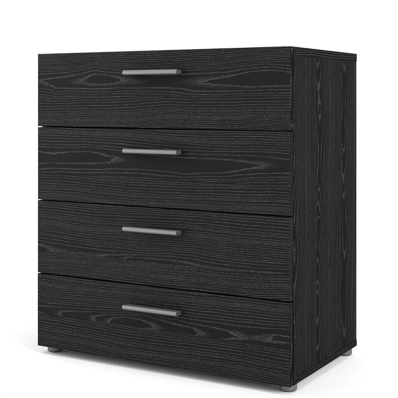 Pemberly Row Contemporary 4-Drawer Engineered Wood Chest in Black