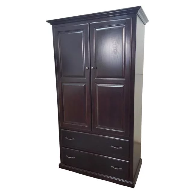 American Heartland Poplar Double Door Armoire with Drawers, European Gold
