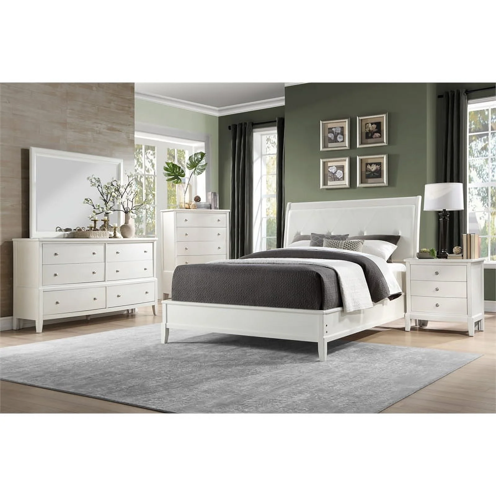Lexicon Cotterill California King Sleigh Bed in Antique White