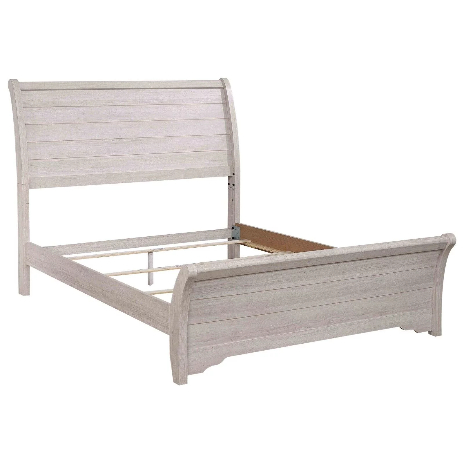 Traditional Rustic Style 1pc King Size Panel Bed Wooden Bedroom Furniture Chalk Gray Finish