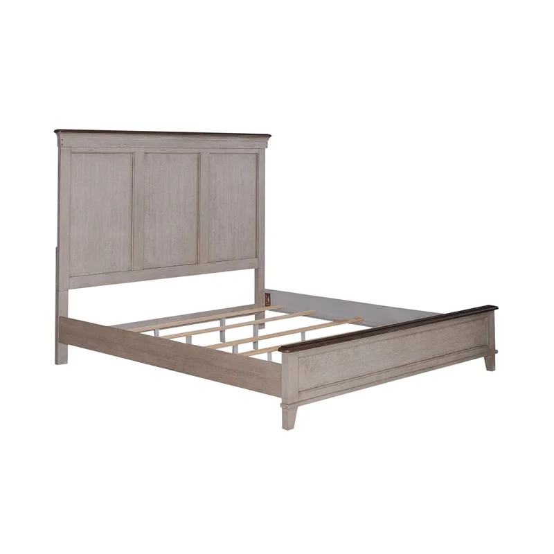 Ivy Hollow King Panel Bed in Weathered Linen
