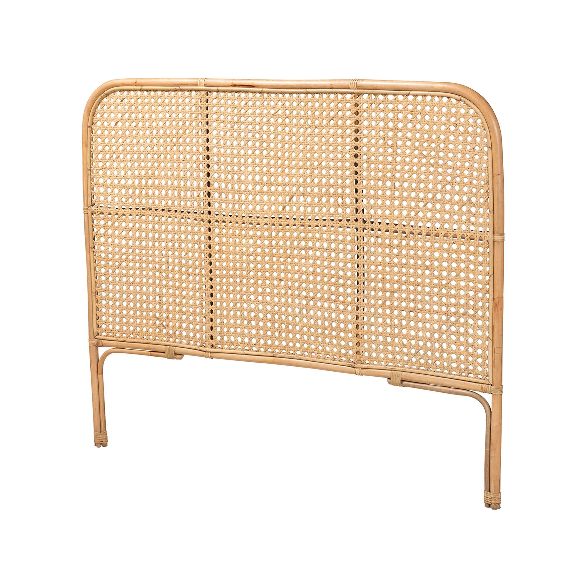 bali & pari Linette Modern Bohemian Natural Rattan Queen Size Standalone Headboard
