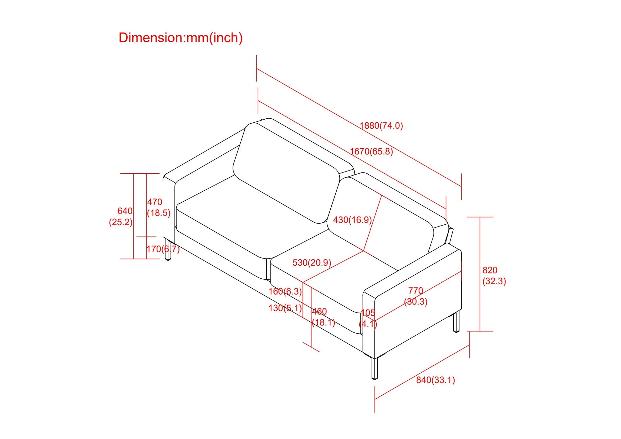 Queer Eye Bradford Sofa, Gray Linen