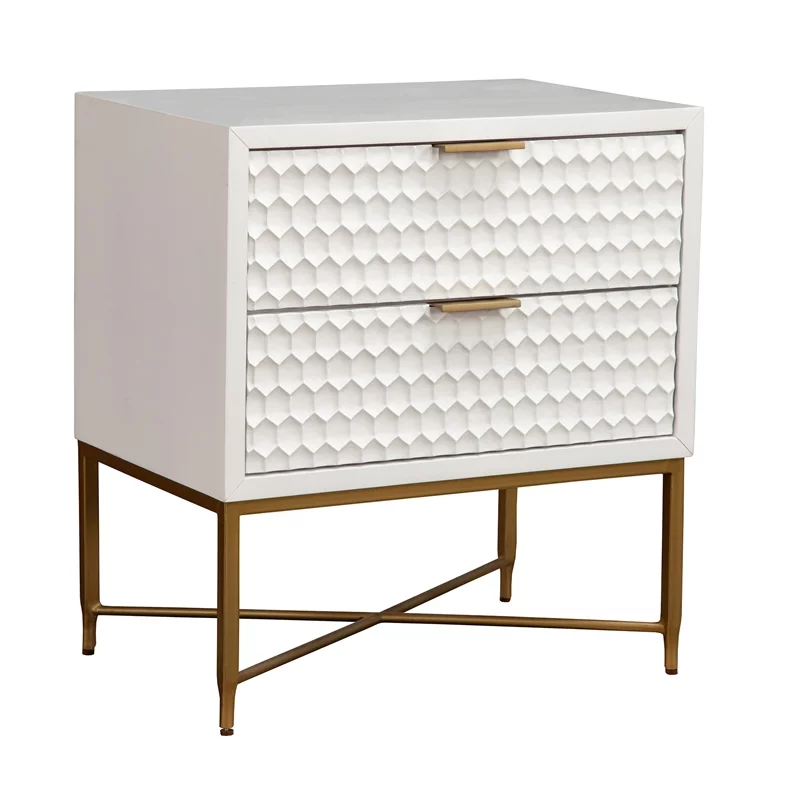 Home Square 2-Piece Set with California King Headboard & Nightstand in White