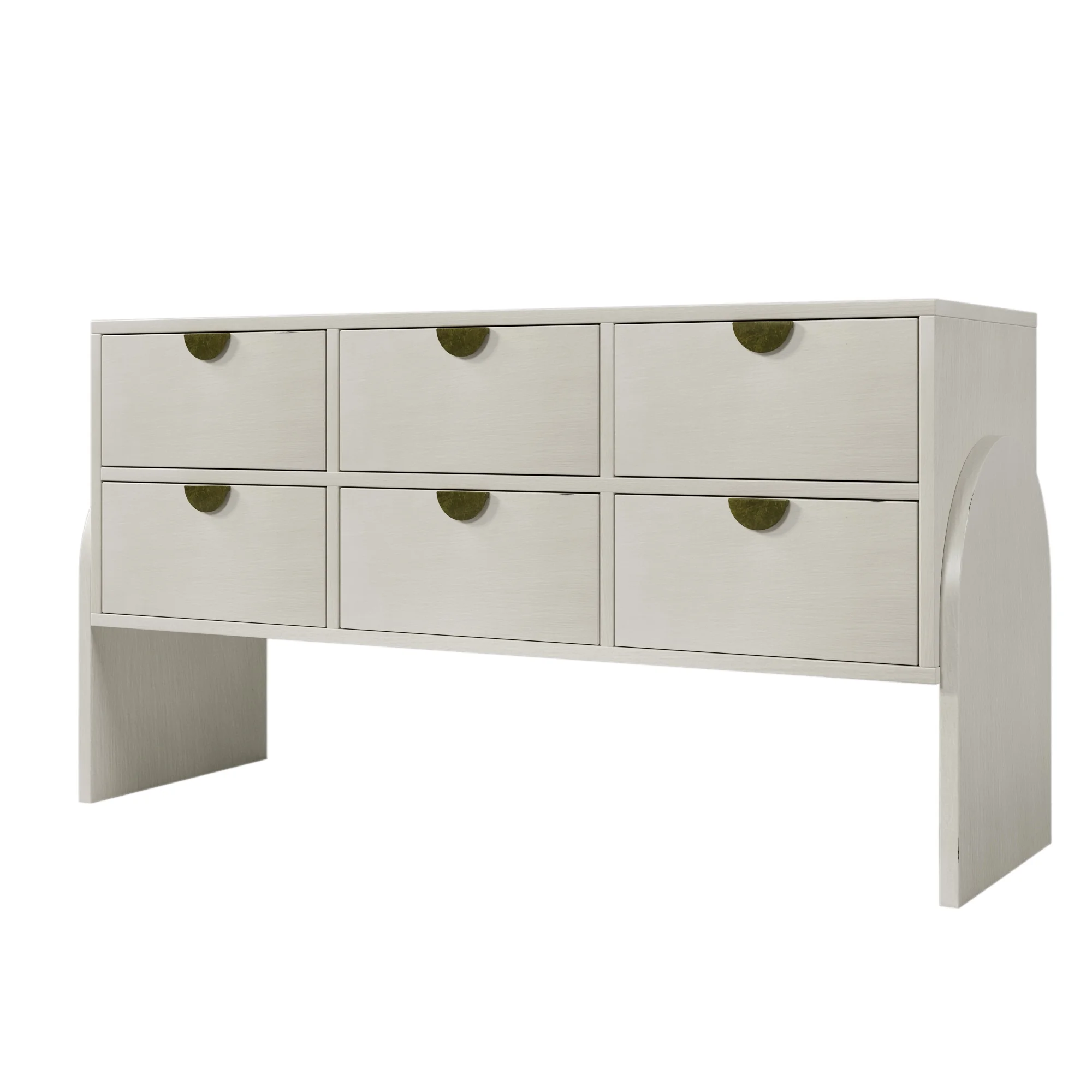 MAICOSY Retro Style Rubber Wood Venner Three-Drawer Dresser Sideboard Cabinet Console Table Sofa Table Ample Storage Spaces - Antique White