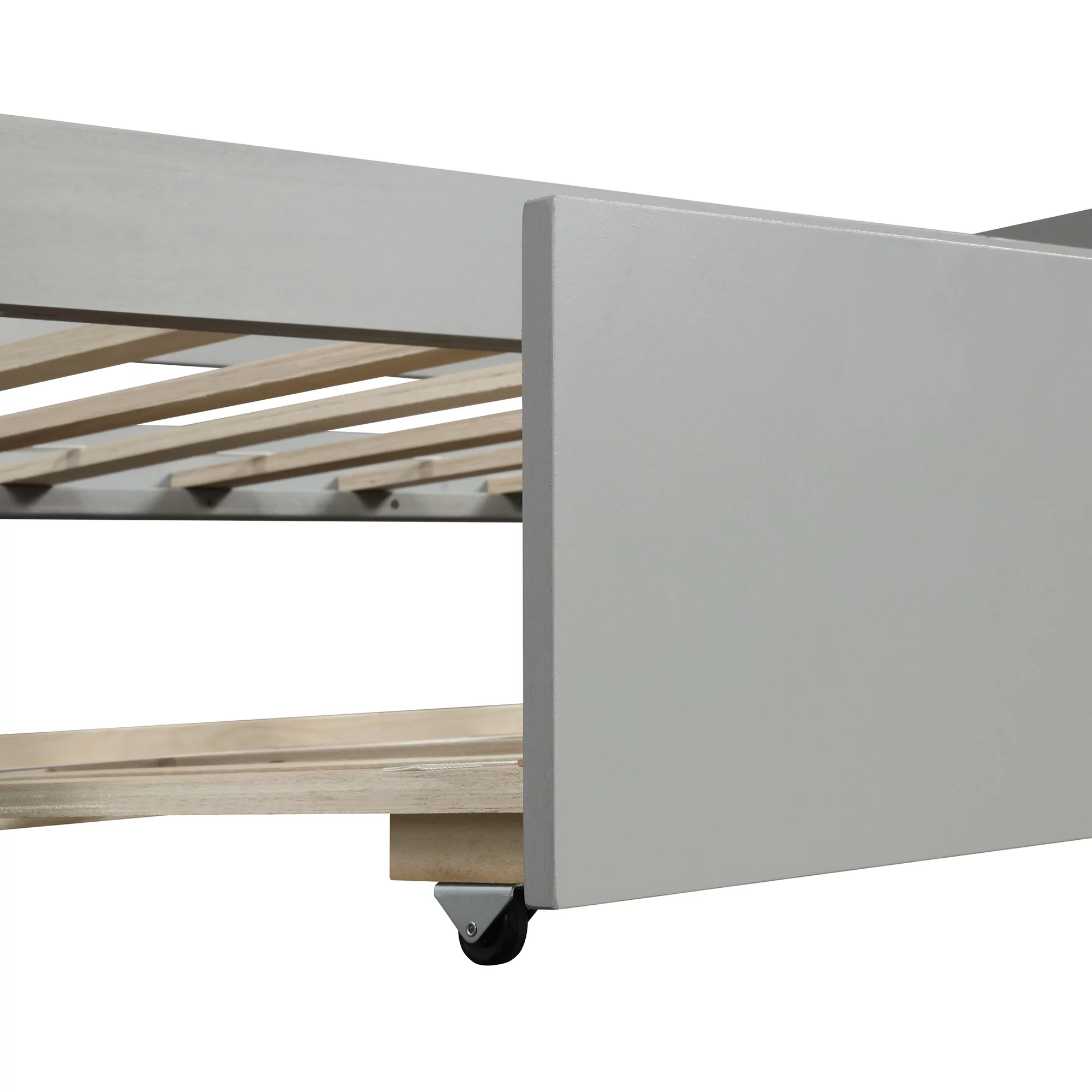 LANTRO JS Daybed with Trundle Frame Set, Twin Size, Gray(New SKU:WF283064AAE)