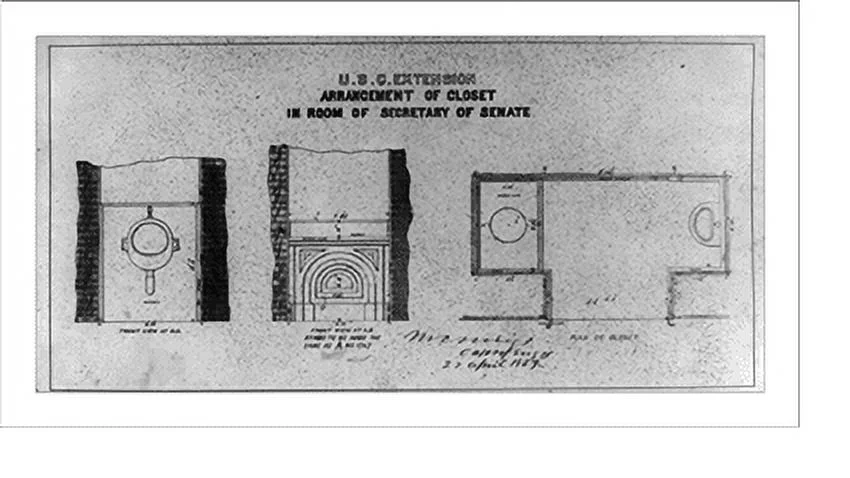 Historic Framed Print, Arrangement of closet in room of Secretary of Senate, 17-7/8