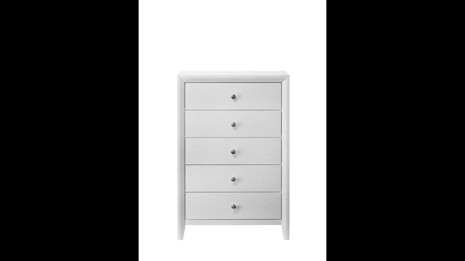 3pc Beautiful White Finish Queen Size Panel Bed Chest Nightstand Set Wooden Bedroom Furniture