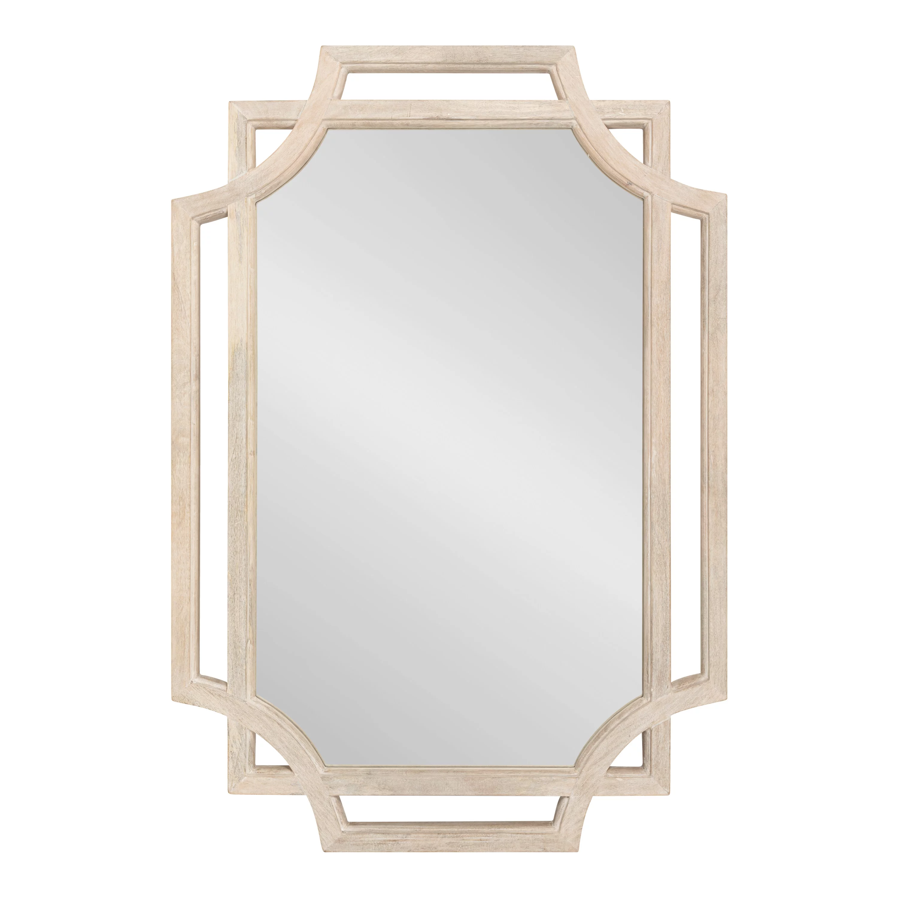 Kate and Laurel Minuette Modern Wall Mirror, 40 x 27, White, Modern Farmhouse Home Decor for Wall