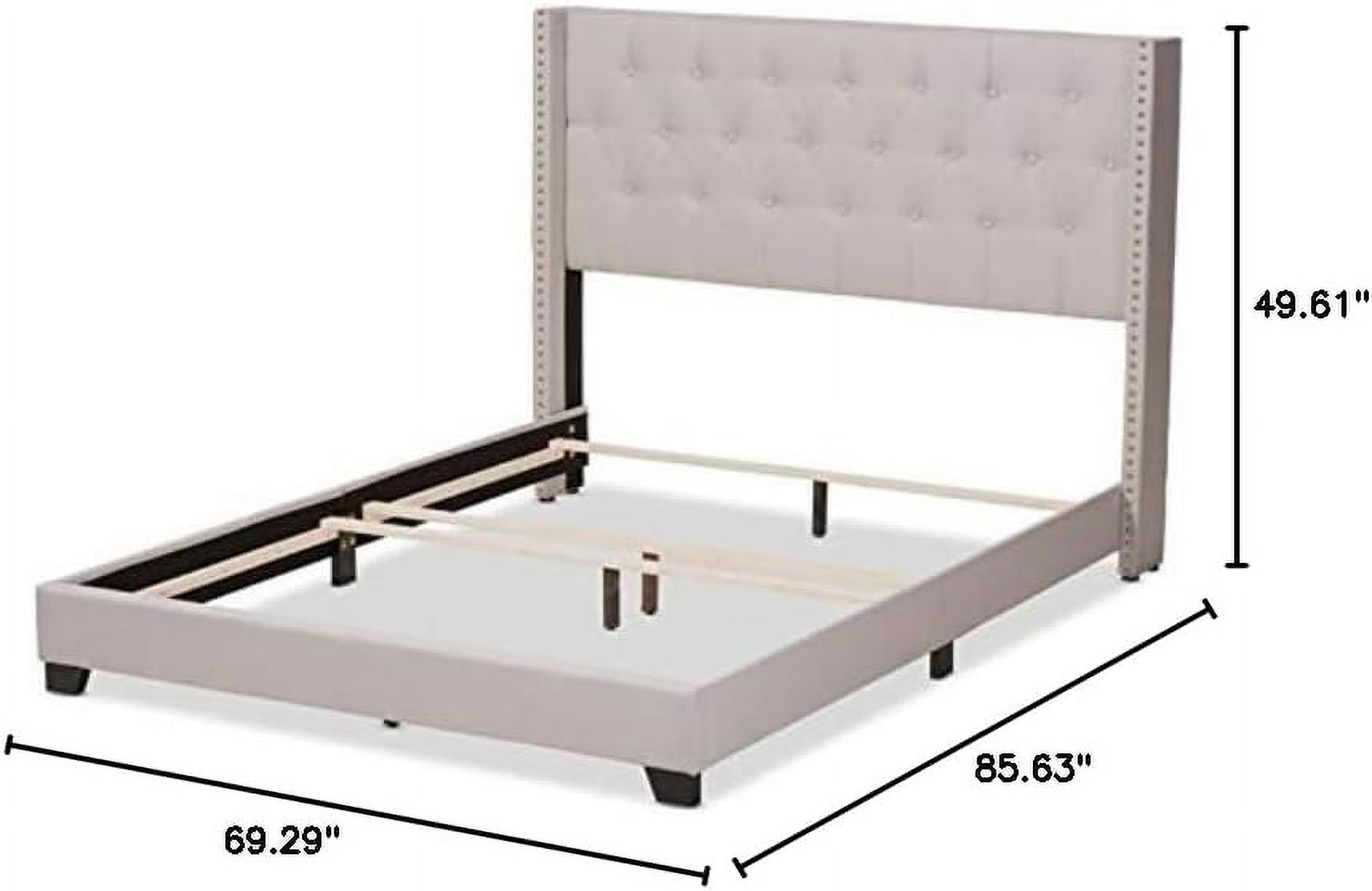 RUNFAYBIU Brady Fabric Tufted Queen Bed in Beige