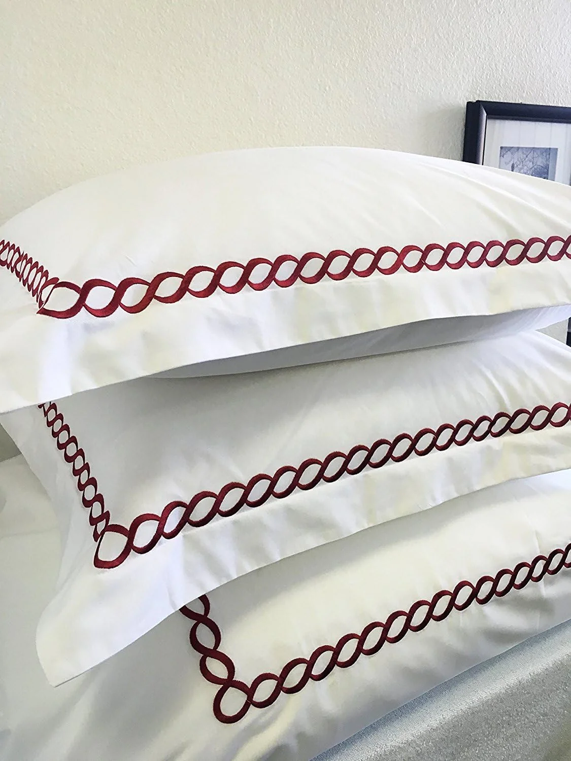 White & Chocolate Queen Size Amy Embroidered Down Alternative Bed In A Bag Comforter Set Including Cotton Duvet Set+ Sheet Set+ Down Alternative Comforter