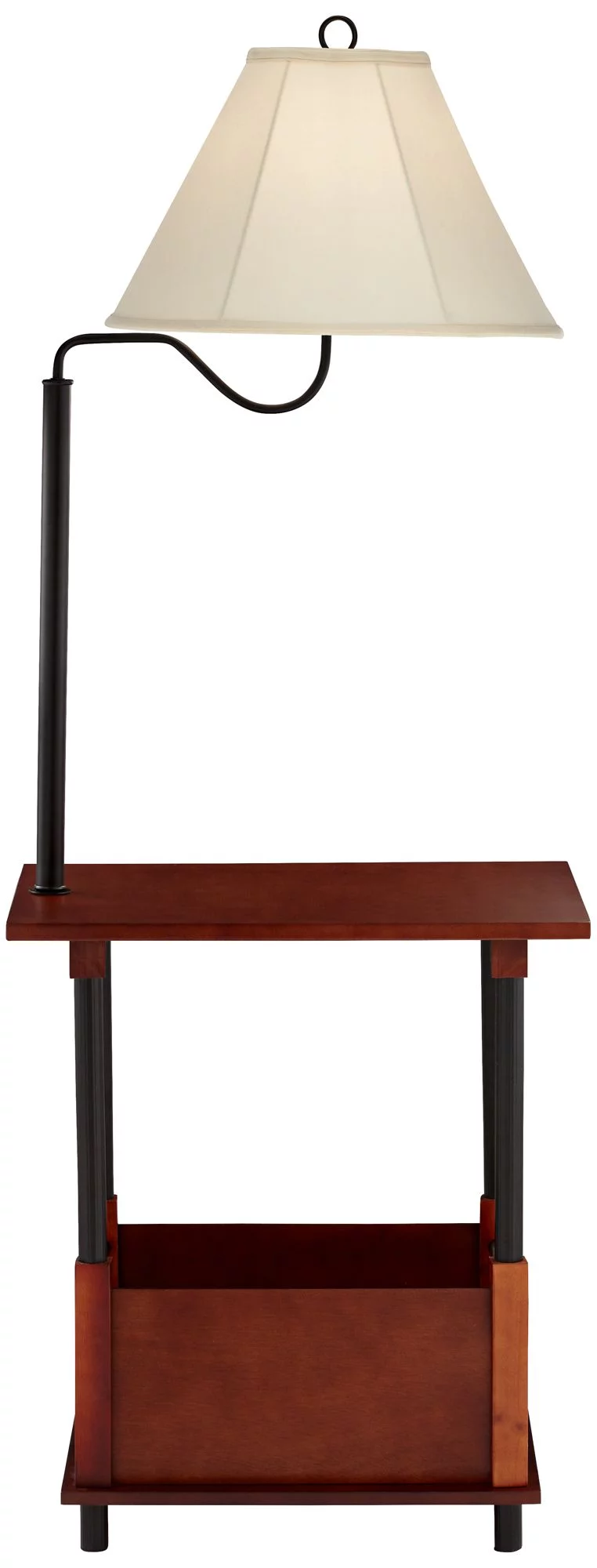 Regency Hill Rustic Farmhouse Floor Lamps with End Table 55