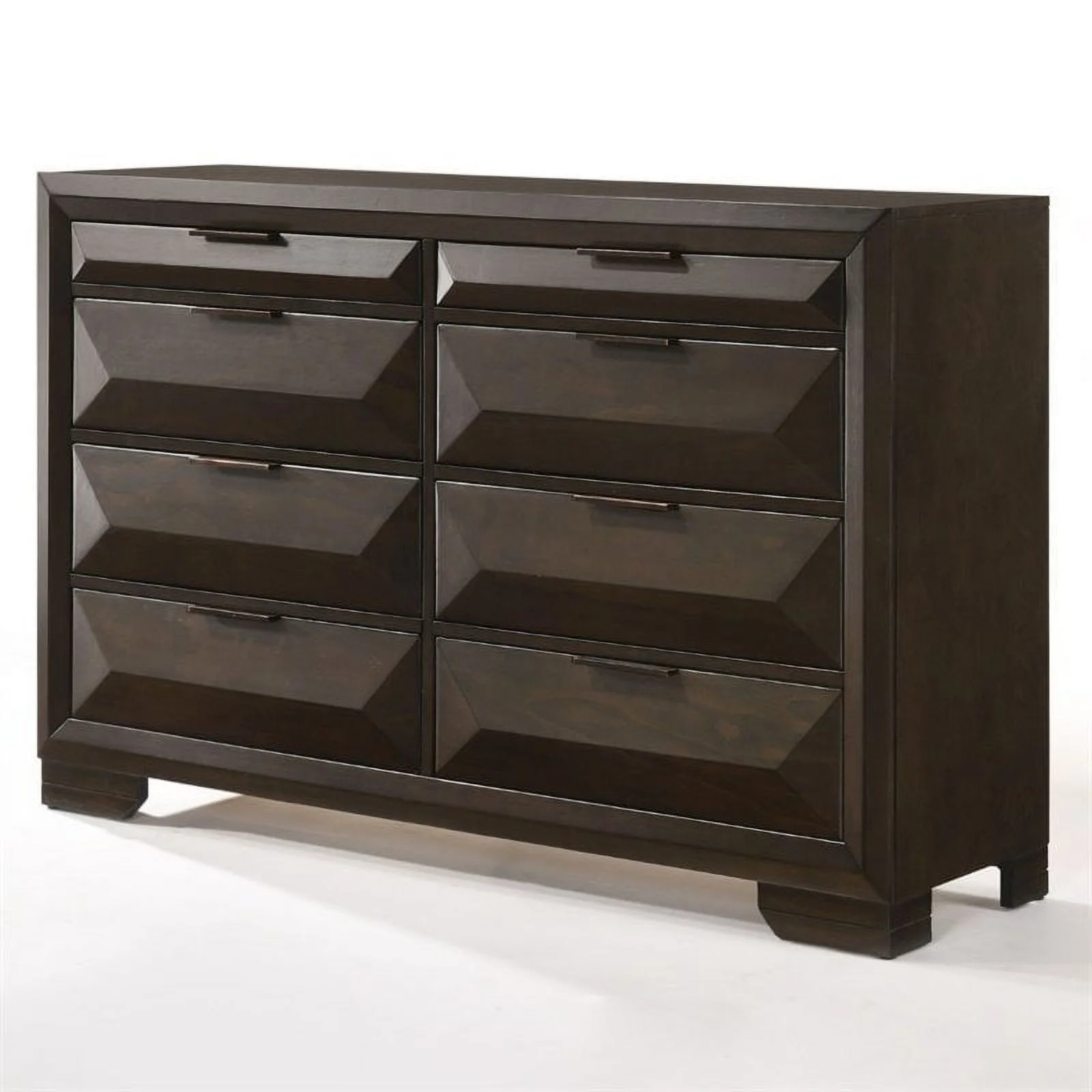 Bowery Hill Wood and Metal Bedroom Dresser in Espresso
