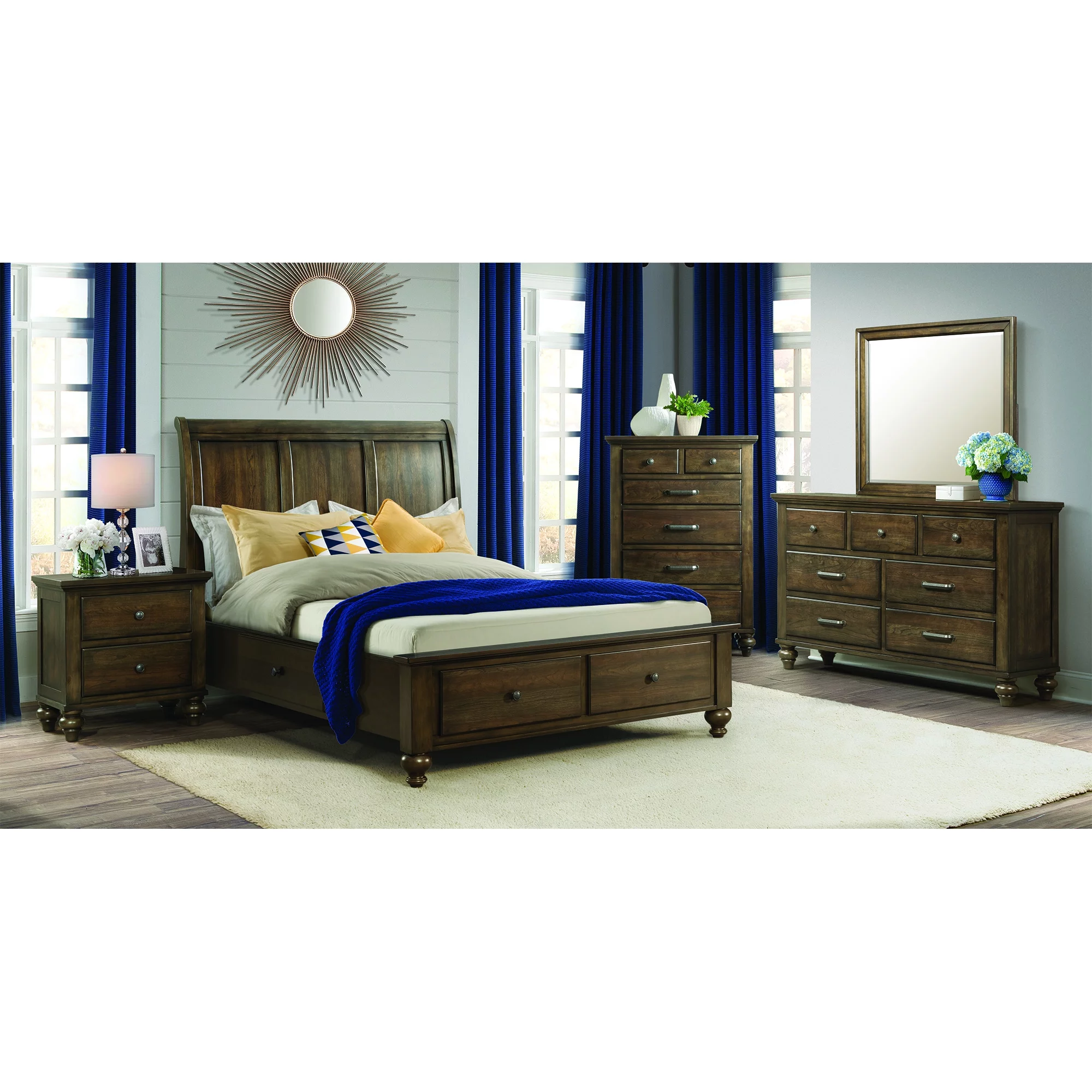 Picket House Furnishings Channing Queen 4-Drawer Platform Storage 4PC Bedroom Set