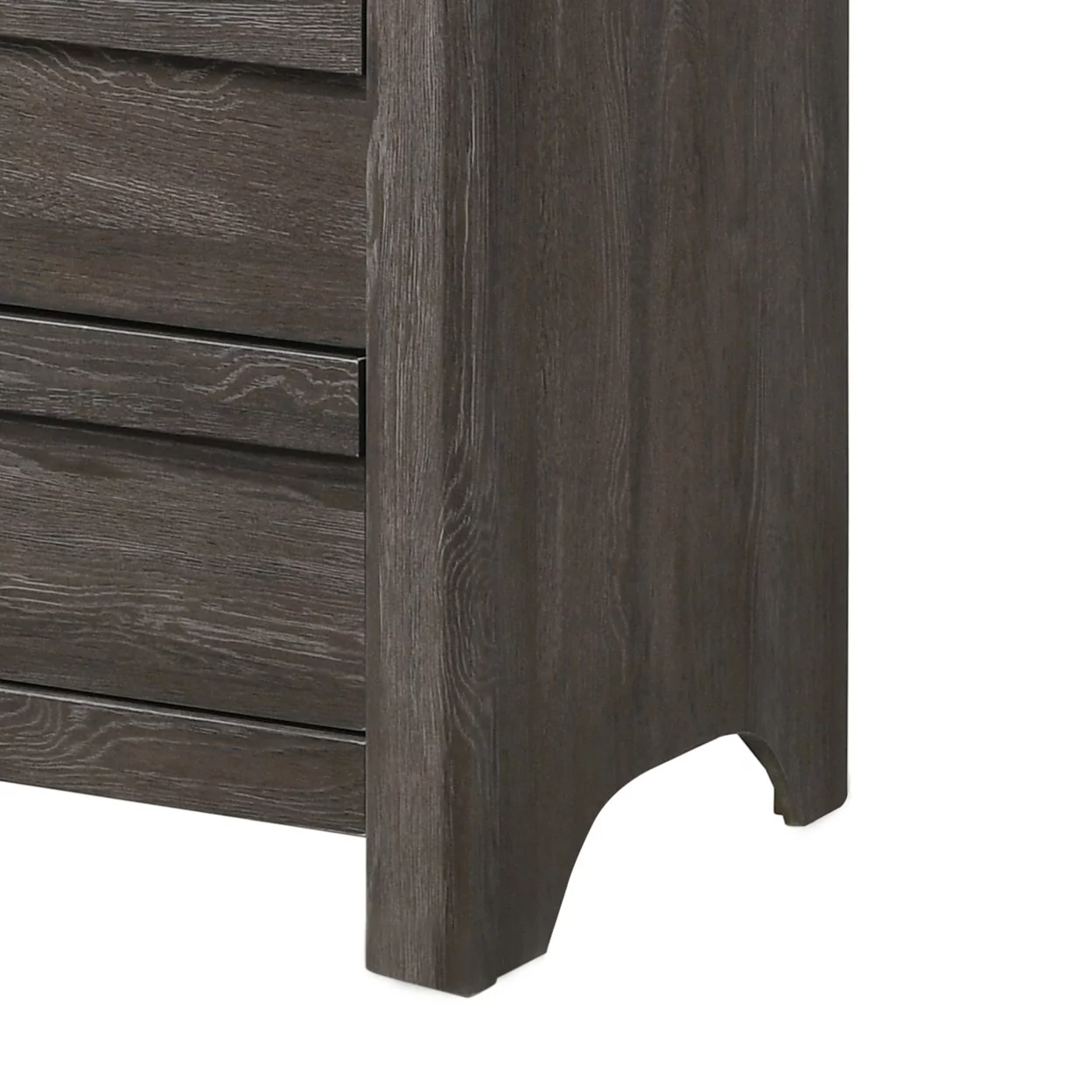 Chest with 5 Storage Drawers and Metal Pulls, Taupe Brown- Saltoro Sherpi
