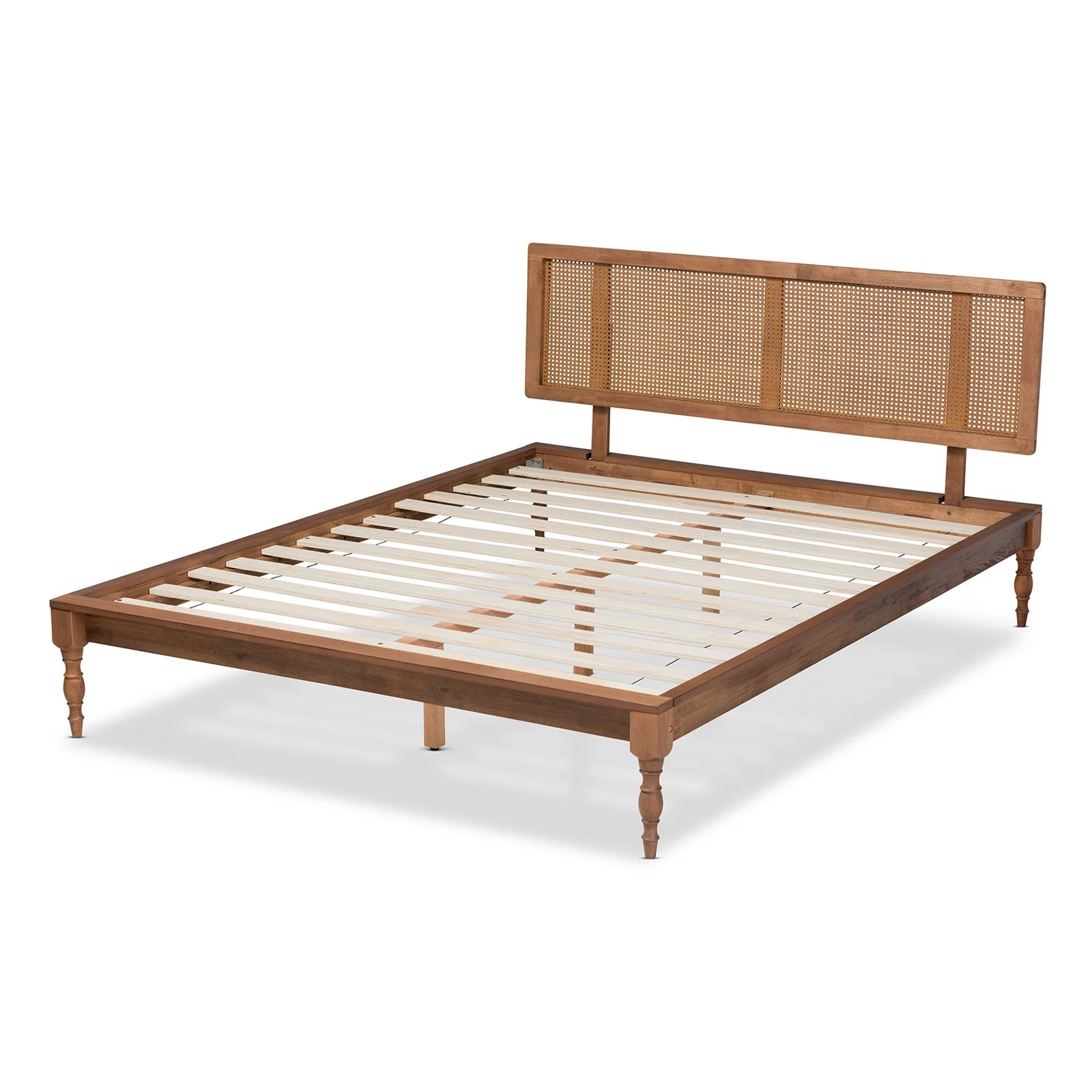 Baxton Studio Romy King Size Ash Brown Finished Wood Platform Bed
