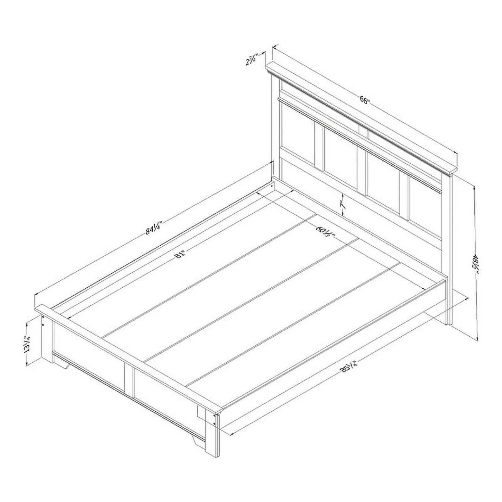 Pemberly Row Platform Bed and Headboard Set Queen Gray Maple