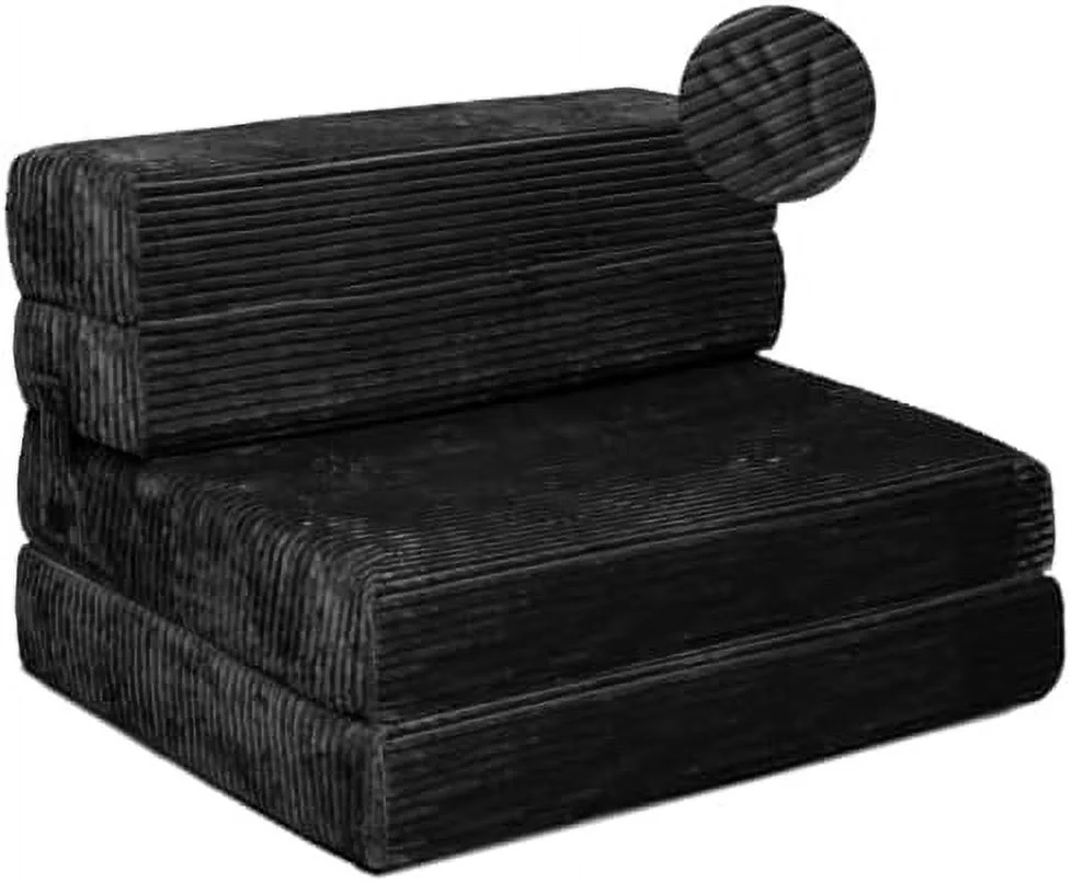 xrboomlife Tri Folding Sofa Mattress  2024 Edition  Memory Foam Foldable Mattress with Ultra Soft & Washable Ribbed Fur Cover  Twin Size (Grey)