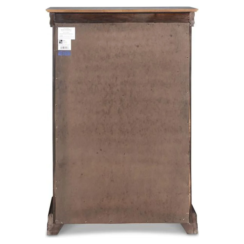 New Classic Furniture Versailles Solid Wood 5-Drawer Lift Top Chest in Bordeaux Cherry
